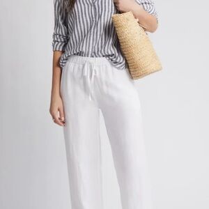 CASLON | 100% Linen Drawstring Wide Leg Pants